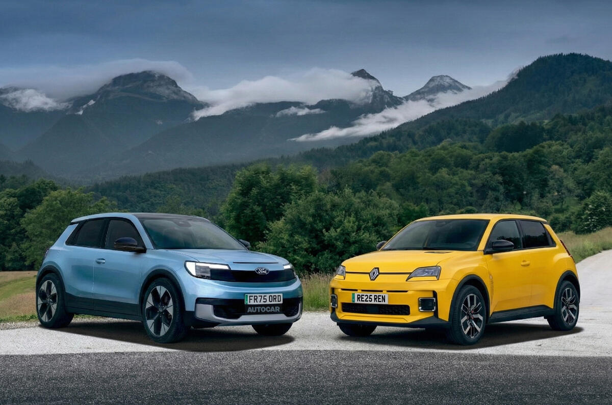Ford small hatchback render with Renault 5